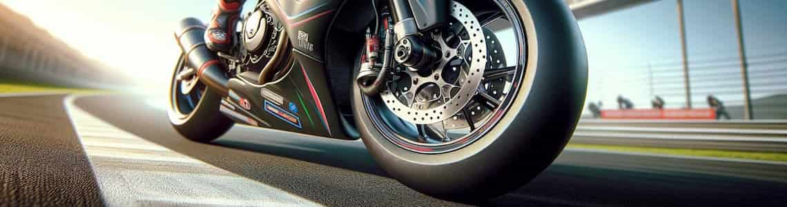 Una moto de competición con ruedas slick de Pirelli